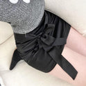 All-match Bow Lace-up Satin Hip Skirt For Women