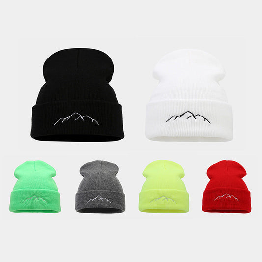 Peak Embroidery Sleeve Cap Trendy Outdoor Fashion Personalized Warm Keeping Beanie Hat