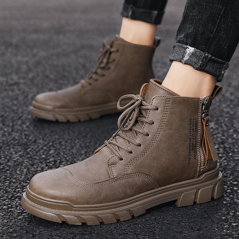 High-top tooling men's boots British style desert shoes