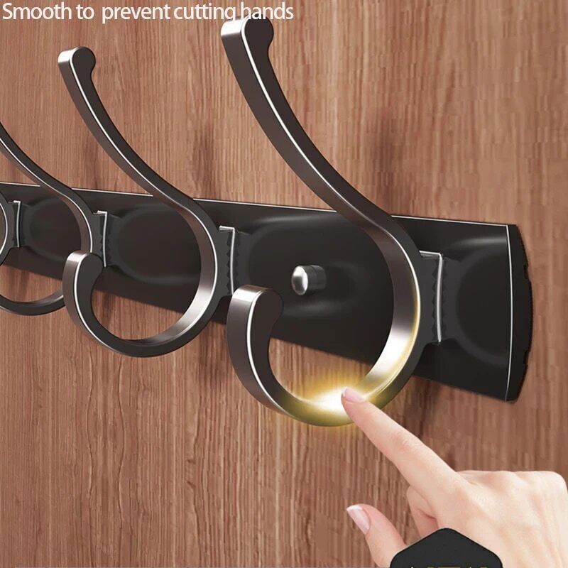 Hooks Aluminum Coat Clothes Door 4-6 Holder Rack Key Hooks Wall Mounted Hanger