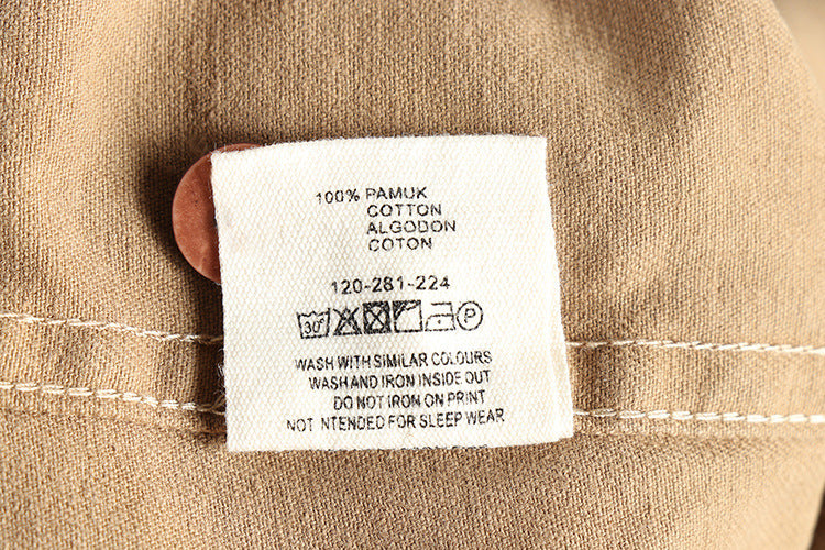 American Retro Trend Stripes Men's Long-sleeved Shirt Woven Cotton Washed Comfort And Casual Overalls