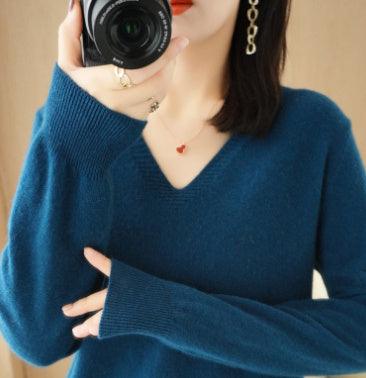 Women's Sweater Knit Bottoming Shirt Autumn And Winter Short Long Sleeves Slim Slimming