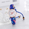 Korean Style Macaron Color Color Handmade Braided Bracelet Peach Heart Watch