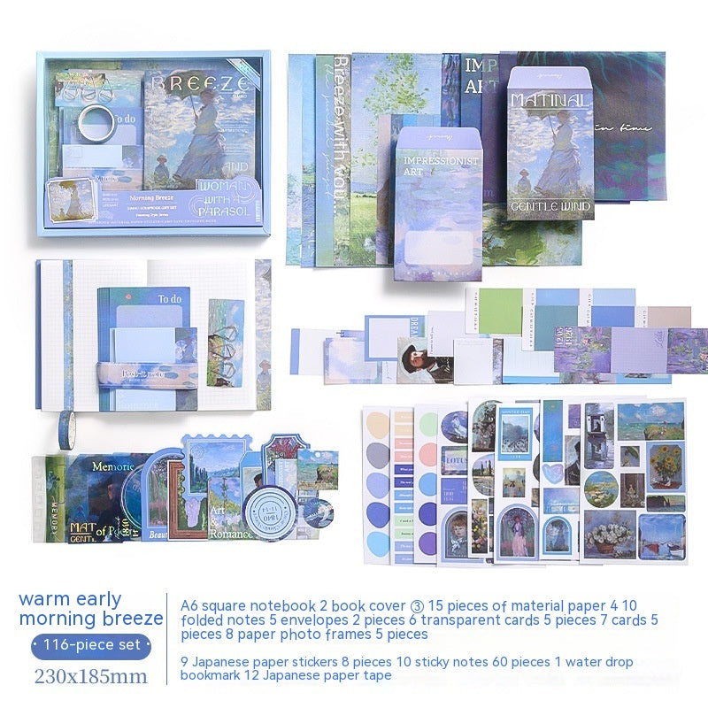 Hand Account Suit Creative Journal Book Gift Box Retro Style Simple Artistic Plaid Notebook