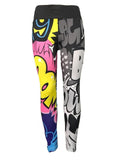 Cartoon pattern 3D printing dag personality high waist yoga pants sports leggings