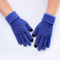 Female winter gloves touch screen five fingers