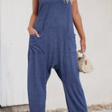 Summer New Casual Spaghetti Straps Knitted Jumpsuit Suspender Trousers