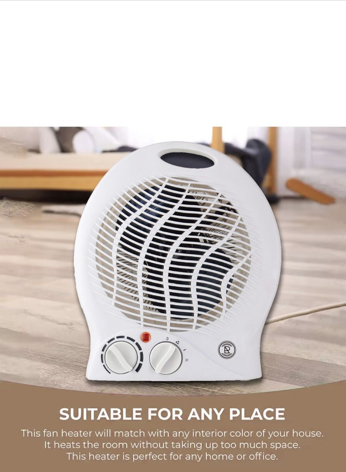 Fan Heater Portable Electric Hot Warm Air Upright Overheat Protection