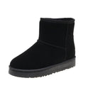 Women's Flat-Bottom Thickened Leather Plus Size Couple Snow Boots