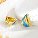 Drop Oil Triangle Striped Ear Studs Minority Fashion