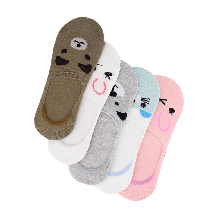 Invisible socks cotton breathable non-slip