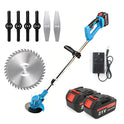 2 Battery Electric Cordless Grass Trimmer Strimmer Garden Edger Cutter & Charger