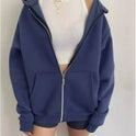 Women's Zipper Hooded Cardigan Coat