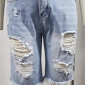Women's Ripped Denim Frayed Casual Shorts