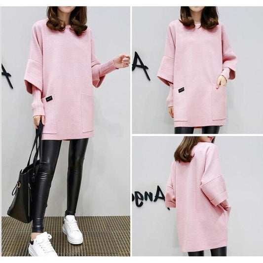 Big Size Women's Fashion Long Loose Casual Hoodi