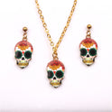 Fashion Oil Dripping Skull Necklace Suit