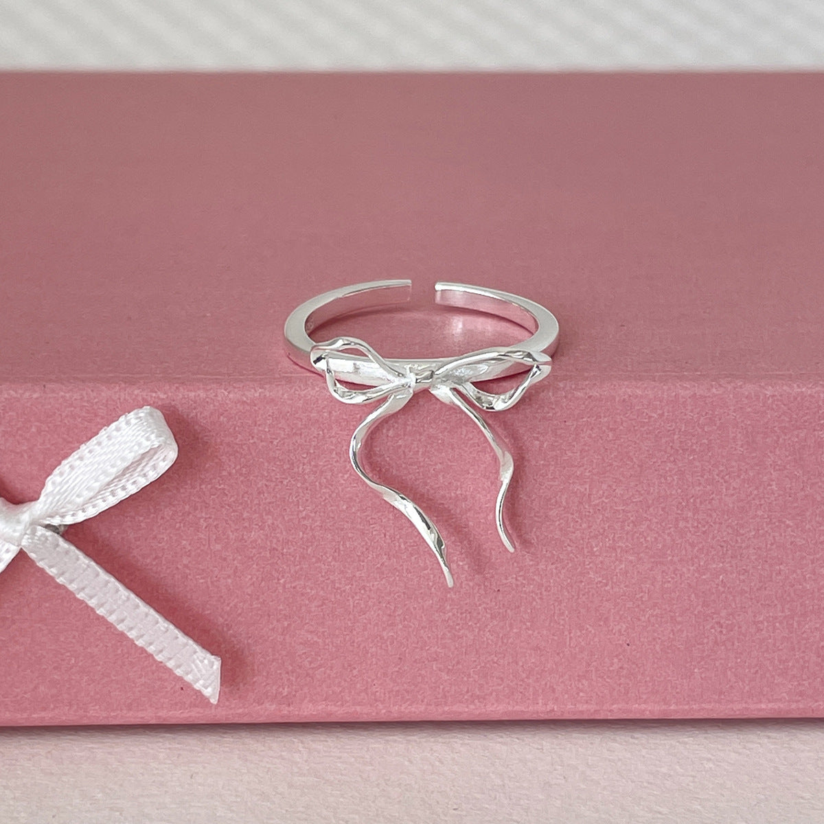 Ribbon Bow Ring Female Opening Adjustable