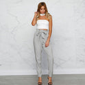 European and American new fashion wild waist cropped pants
