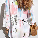 Fashion Flower Print Shirt Jacket Women Top