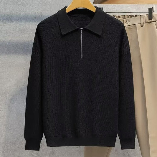 Polo Collar Slim Fit All-matching Base Sweater