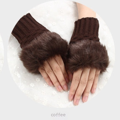 Thermal Women's Half Finger Polyester Gloves