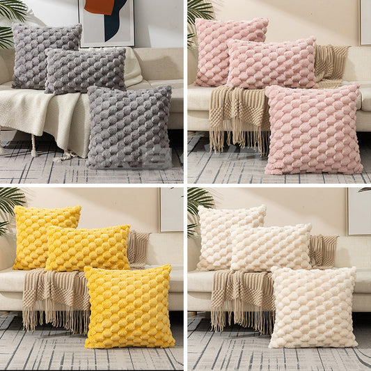 Woven Fleece Solid Color Pillow Waist Rest Pillow Cover