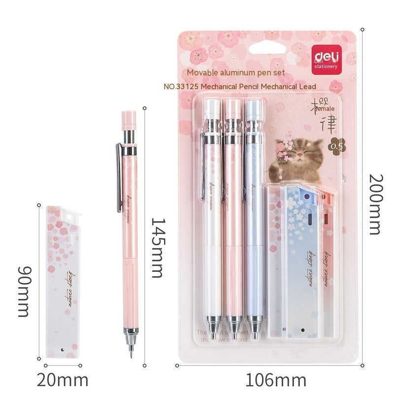 Simplified 0.5mm Cartoon Automatic Pencil Set