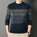 Chenille Velvet Padded Sweater Middle-aged Men's Clothing Thick Warm Jacquard