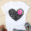 Personalized Printing Ladies White Round Neck T-shirt Top