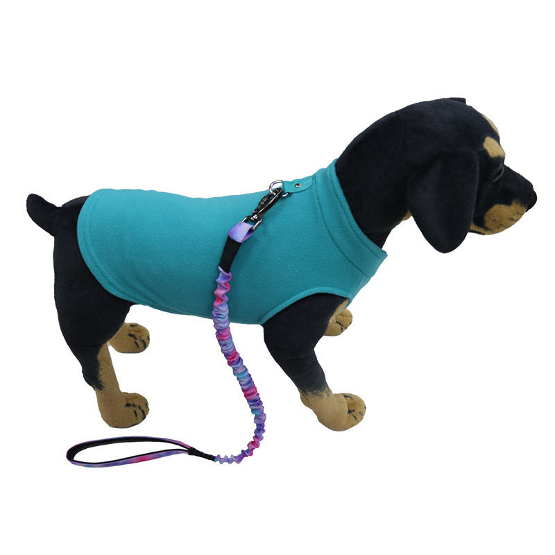 Pet Clothes Dog Thickened Solid Color Polar Fleece Waistcoat