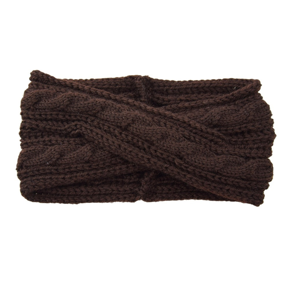 European And American Knitting Twist Cross Wool Hair Band