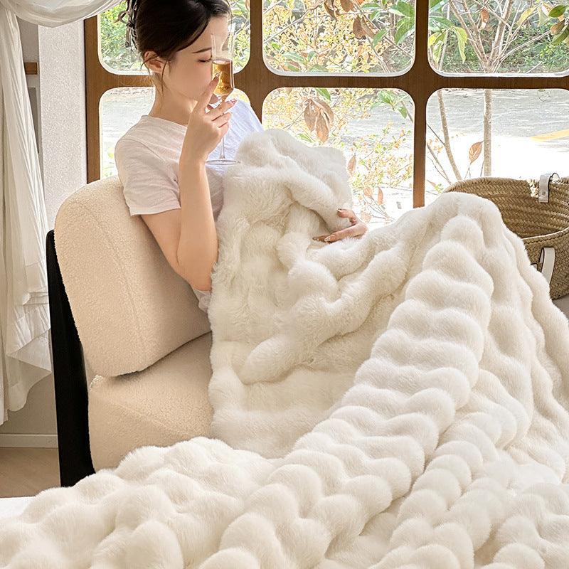 Rex Rabbit Velvet Blanket Thickened Warm Fur Velvet Nap Blanket