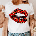 Fashion Printing Creative Color Lip Print Short Sleeve