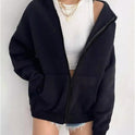Women's Zipper Hooded Cardigan Coat