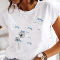 Watercolor Printing Women's Top T-shirt With Short Sleeves