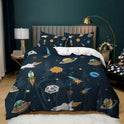 Spaceship Rocket Pattern Down Quilt Cover Suit Digital Printing Bedding For Kids Bedroom