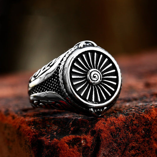 Steel Warrior European And American Retro Biker's Style Titanium Steel Ring