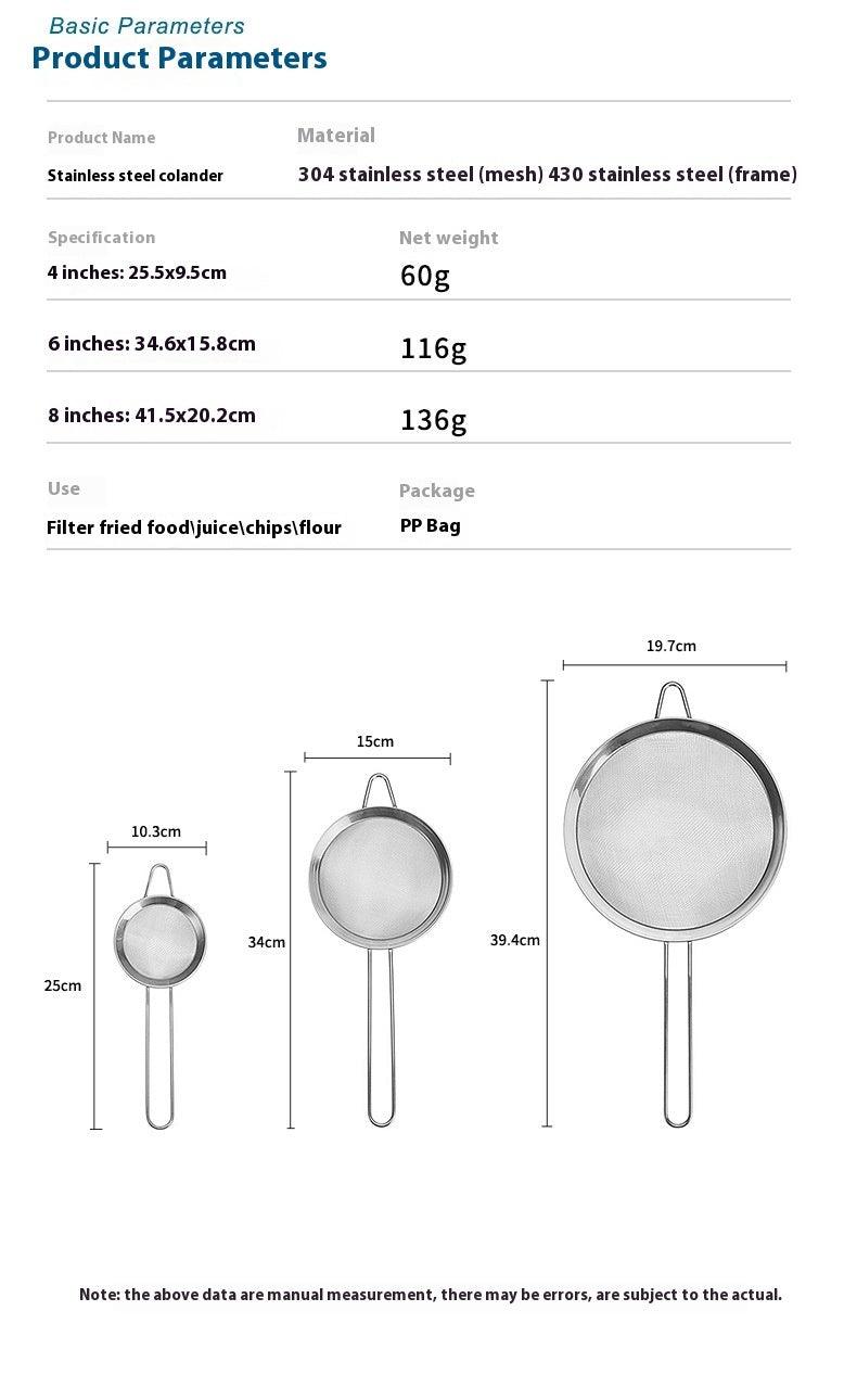 Minimalist Household Stainless Steel Fine Mesh Filter