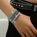 Women's Diamond Elastic Bracelet Wrist Ring Gems