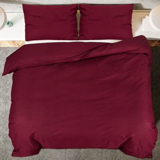 vidaXL Duvet Cover Set Bordeaux 200x200 cm Light-weight Microfiber