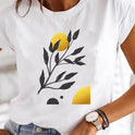 Crew Neck Casual Printed T-shirt For Women