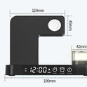 4 In 1 Multifunction Wireless Charger Station With Alarm Clock Display Foldable Wireless Charger Stand With RGB Night Light