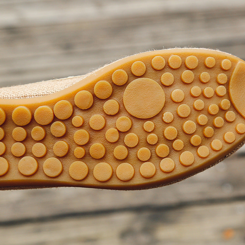 Ethnic Style Embroidered Shoes Flat Linen Women