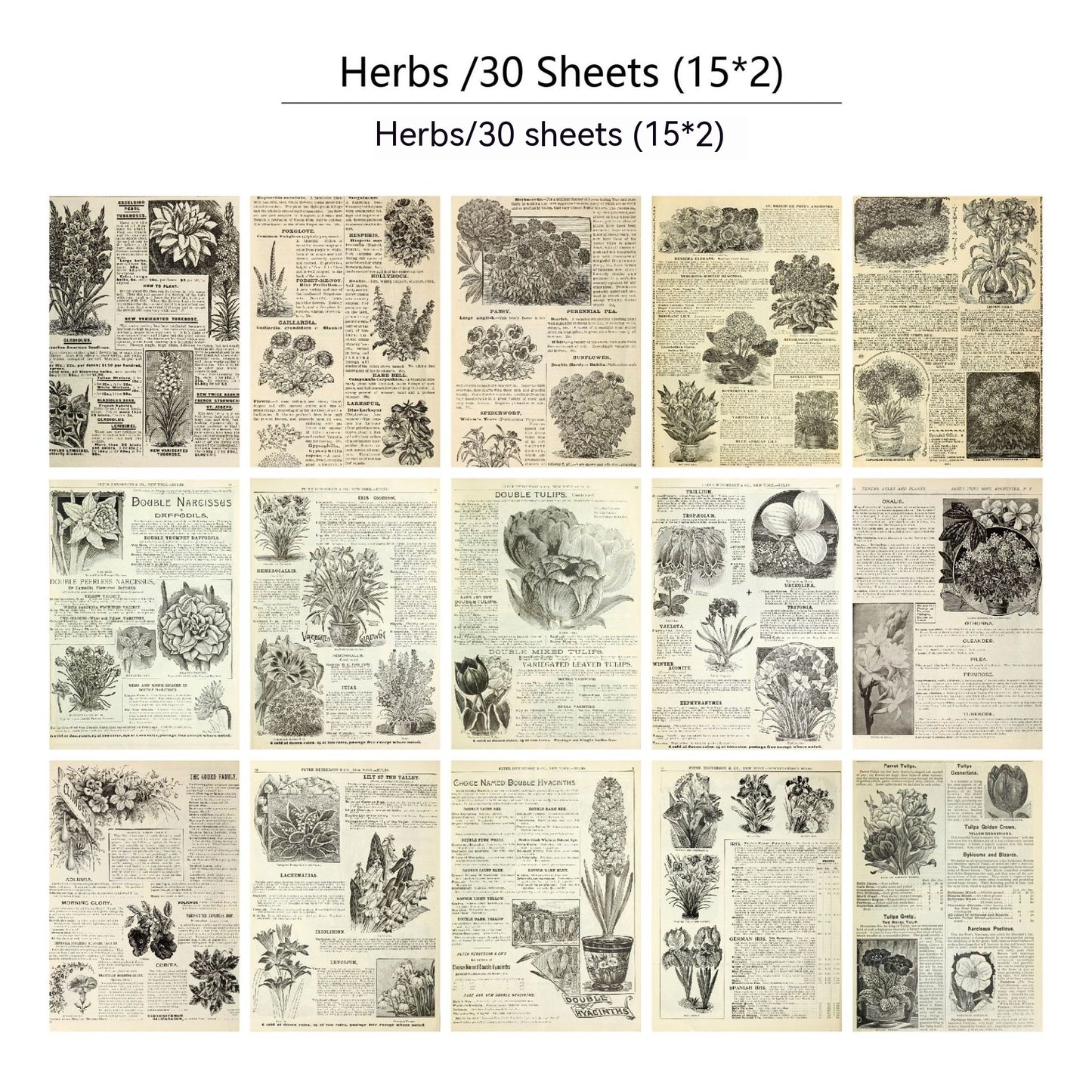 30 Pieces Diary Newspaper Decoration Scrapbook Material Paper