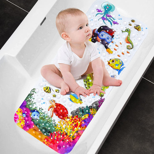 Printed Children's Lengthened PVC Bathroom Mat