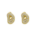 18K Brass Balloon Bubble Zircon Small Size Stud Earrings