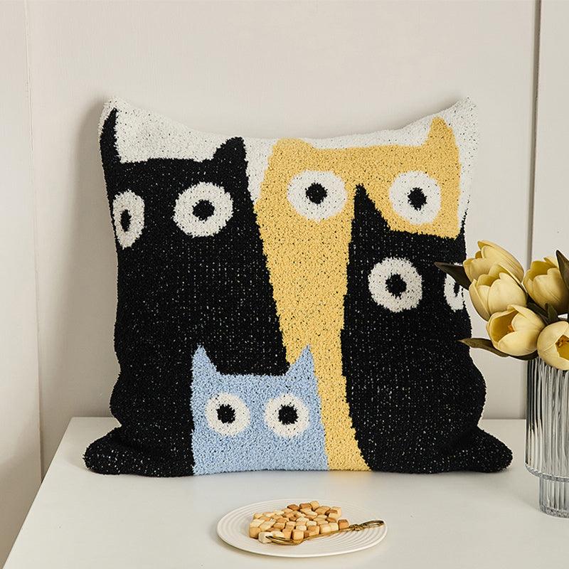 Cute Cat Pillow Cover With Core