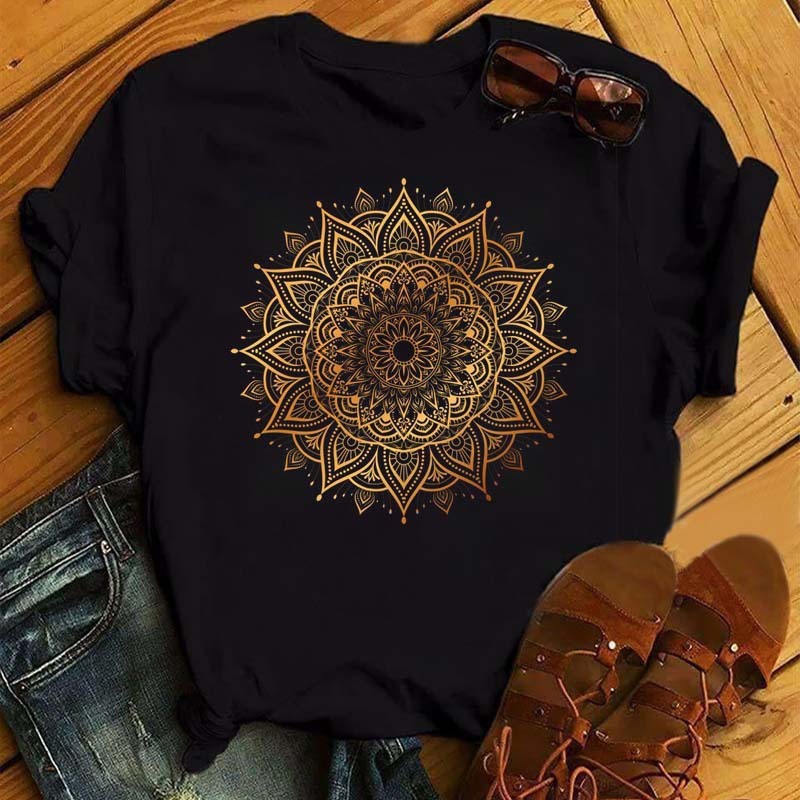 New Simple T-shirt Printed Pattern Black