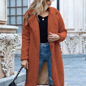 FallWinter Slim Women's Lapel Long Sleeve Solid Color Street Coat Clothing