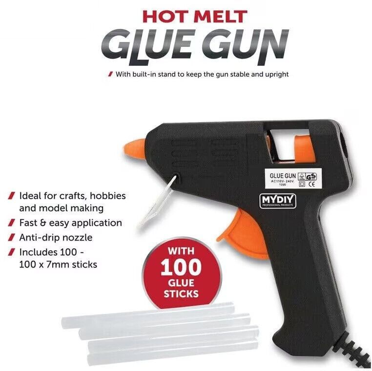 Hot Melt Glue Gun Electric Trigger Adhesive Hobby Craft DIY FREE Glue Sticks